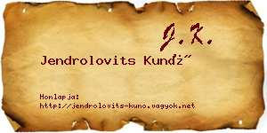 Jendrolovits Kunó névjegykártya